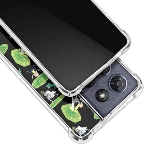 Adult Swim Rick and Morty Portal Pattern Moto G Play 5G (2025) Clear Case